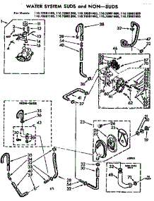 System Suds And Non-Suds parts for Kenmore Washer 110.72981800 (11072981800, 110 72981800) from AppliancePartsPros.com