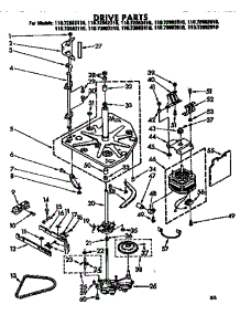 Drive Parts parts for Kenmore Washer 110.72982110 (11072982110, 110 72982110) from AppliancePartsPros.com