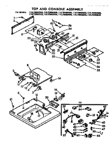 Top And Console Parts parts for Kenmore Washer 110.72982200 (11072982200, 110 72982200) from AppliancePartsPros.com