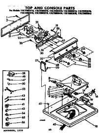 Top And Console Parts parts for Kenmore Washer 110.72983110 (11072983110, 110 72983110) from AppliancePartsPros.com