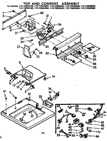 Top And Console Assembly parts for Kenmore Washer 110.72983200 (11072983200, 110 72983200) from AppliancePartsPros.com