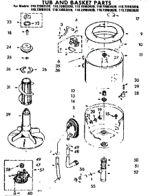 Tub And Basket Parts parts for Kenmore Washer 110.72983620 (11072983620, 110 72983620) from AppliancePartsPros.com