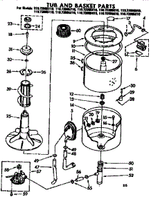 Tub And Basket Parts parts for Kenmore Washer 110.72985110 (11072985110, 110 72985110) from AppliancePartsPros.com