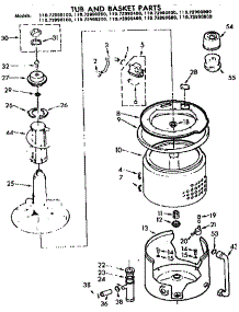Tub And Basket Parts parts for Kenmore Washer 110.72990400 (11072990400, 110 72990400) from AppliancePartsPros.com
