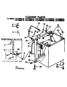 Cabinet Parts parts for Kenmore Washer 110.72990410 (11072990410, 110 72990410) from AppliancePartsPros.com
