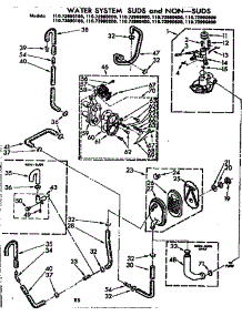 Water System Suds And Non-Suds parts for Kenmore Washer 110.72990800 (11072990800, 110 72990800) from AppliancePartsPros.com