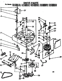 Drive Parts parts for Kenmore Washer 110.72992110 (11072992110, 110 72992110) from AppliancePartsPros.com