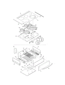 Top / Drawer parts for Kenmore Range 790.41022801 (79041022801, 790 41022801) from AppliancePartsPros.com