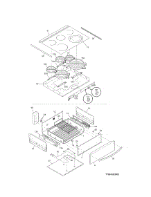 Top / Drawer parts for Kenmore Range 790.41022802 (79041022802, 790 41022802) from AppliancePartsPros.com