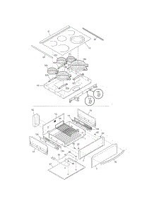 Top / Drawer parts for Kenmore Range 790.41023801 (79041023801, 790 41023801) from AppliancePartsPros.com