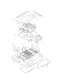 Top / Drawer parts for Kenmore Range 790.41023802 (79041023802, 790 41023802) from AppliancePartsPros.com