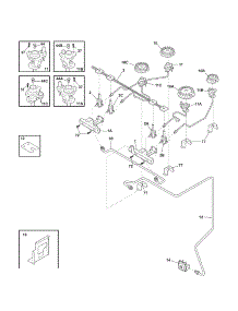 Burner parts for Kenmore Range 790.41032800 (79041032800, 790 41032800) from AppliancePartsPros.com