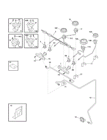 Burner parts for Kenmore Range 790.41033800 (79041033800, 790 41033800) from AppliancePartsPros.com