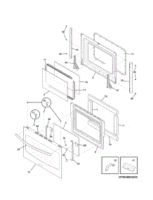 Door parts for Kenmore Range 790.41043802 (79041043802, 790 41043802) from AppliancePartsPros.com