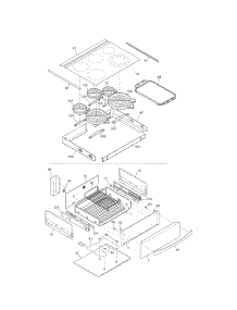Top / Drawer parts for Kenmore Range 790.41072100 (79041072100, 790 41072100) from AppliancePartsPros.com