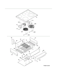 Top / Drawer parts for Kenmore Range 790.41313410 (79041313410, 790 41313410) from AppliancePartsPros.com