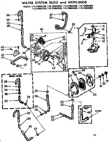 Water System Suds And Non-Suds parts for Kenmore Washer 110.73693120 (11073693120, 110 73693120) from AppliancePartsPros.com