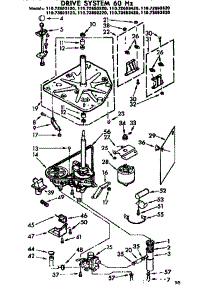 Drive Systme 60 Hz parts for Kenmore Washer 110.73693120 (11073693120, 110 73693120) from AppliancePartsPros.com