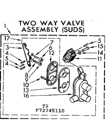 Two Way Valve Assembly, Suds parts for Kenmore Washer 110.73745110 (11073745110, 110 73745110) from AppliancePartsPros.com