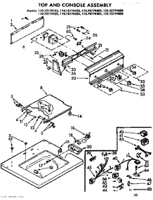 Top And Console Assembly parts for Kenmore Washer 110.73774600 (11073774600, 110 73774600) from AppliancePartsPros.com