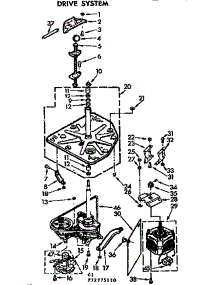 Drive System parts for Kenmore Washer 110.73775110 (11073775110, 110 73775110) from AppliancePartsPros.com