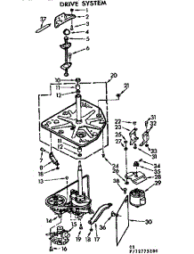Drive System parts for Kenmore Washer 110.73775200 (11073775200, 110 73775200) from AppliancePartsPros.com