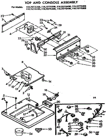 Top And Console Assembly parts for Kenmore Washer 110.73775600 (11073775600, 110 73775600) from AppliancePartsPros.com