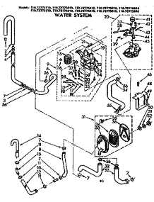 Water System parts for Kenmore Washer 110.73775610 (11073775610, 110 73775610) from AppliancePartsPros.com