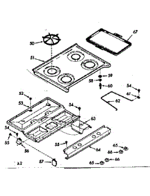 Main Top Section parts for Kenmore Range 103.7747100 (1037747100, 103 7747100) from AppliancePartsPros.com