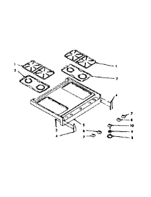 Main Top Section parts for Kenmore Range 103.7446840 (1037446840, 103 7446840) from AppliancePartsPros.com