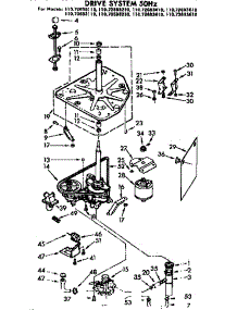 Drive System 50 Hz parts for Kenmore Washer 110.72693110 (11072693110, 110 72693110) from AppliancePartsPros.com