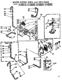 Water System Suds And Non-Suds parts for Kenmore Washer 110.72693130 (11072693130, 110 72693130) from AppliancePartsPros.com