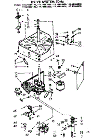 Drive System 50 Hz. parts for Kenmore Washer 110.72693130 (11072693130, 110 72693130) from AppliancePartsPros.com