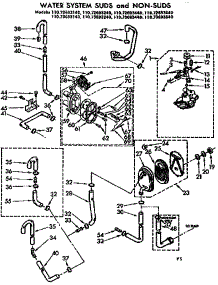 Water System Suds And Non-Suds parts for Kenmore Washer 110.72693640 (11072693640, 110 72693640) from AppliancePartsPros.com
