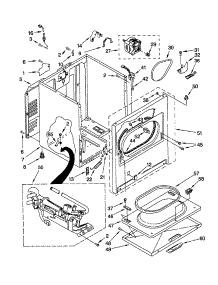 Cabinet parts for Kenmore Dryer 110.72712100 (11072712100, 110 72712100) from AppliancePartsPros.com