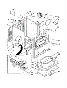 Cabinet parts for Kenmore Dryer 110.72712101 (11072712101, 110 72712101) from AppliancePartsPros.com