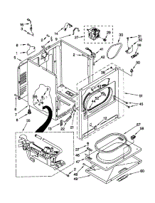 Cabinet parts for Kenmore Dryer 110.72722100 (11072722100, 110 72722100) from AppliancePartsPros.com
