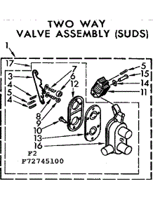 Two Way Valve Assembly, Suds parts for Kenmore Washer 110.72745100 (11072745100, 110 72745100) from AppliancePartsPros.com