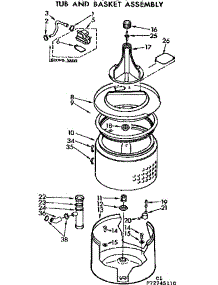 Tub And Basket Assembly parts for Kenmore Washer 110.72745110 (11072745110, 110 72745110) from AppliancePartsPros.com