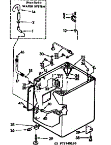 Cabinet Parts parts for Kenmore Washer 110.72745130 (11072745130, 110 72745130) from AppliancePartsPros.com