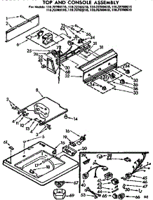 Top And Console Assembly parts for Kenmore Washer 110.72780410 (11072780410, 110 72780410) from AppliancePartsPros.com