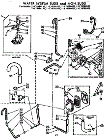Water System Suds And Non-Suds parts for Kenmore Washer 110.72780420 (11072780420, 110 72780420) from AppliancePartsPros.com