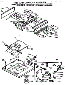 Top And Console Assembly parts for Kenmore Washer 110.72780620 (11072780620, 110 72780620) from AppliancePartsPros.com