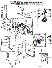 Water System Suds And Non-Suds parts for Kenmore Washer 110.72784410 (11072784410, 110 72784410) from AppliancePartsPros.com