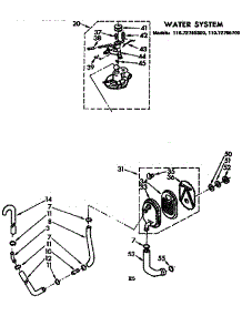 Water System parts for Kenmore Washer 110.72785300 (11072785300, 110 72785300) from AppliancePartsPros.com