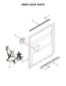 Inner Door Parts parts for Kenmore Dishwasher 665.14793N511 (66514793N511, 665 14793N511) from AppliancePartsPros.com