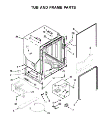 Tub And Frame Parts parts for Kenmore Dishwasher 665.14793N511 (66514793N511, 665 14793N511) from AppliancePartsPros.com
