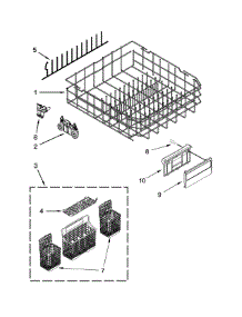 Lower Rack Parts parts for Kenmore Dishwasher 665.14799N510 (66514799N510, 665 14799N510) from AppliancePartsPros.com