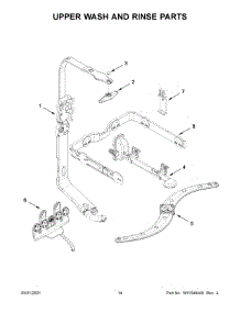 Upper Wash And Rinse Parts parts for Kenmore Dishwasher 665.14799N513 (66514799N513, 665 14799N513) from AppliancePartsPros.com