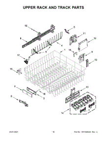 Upper Rack And Track Parts parts for Kenmore Dishwasher 665.14799N513 (66514799N513, 665 14799N513) from AppliancePartsPros.com